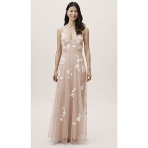 BHLDN Blush Floral Maxi Dress